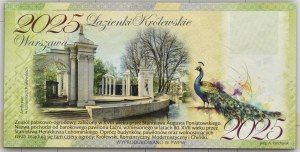 Warsaw, Łazienki Królewskie 2025, commemorative bill without denomination in case