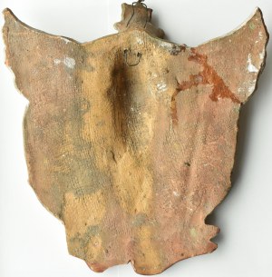Second Republic, ceramic shield with Polish emblem with wreath
