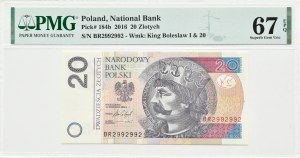 III RP, Chrobry, 20 gold 2016, Warsaw, BR series, PMG 67 EPQ