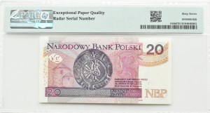 III RP, Chrobry, 20 złotych 2016, Warszawa, seria BR, PMG 67 EPQ