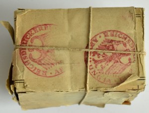 Germany, Republic of Weimar, 1 mark 1920, BANK BUNDLE of 10 packets of banknotes, RARE