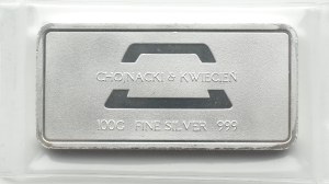 III RP, Chojnacki& April, silver bar 100 grams, foiled (1)