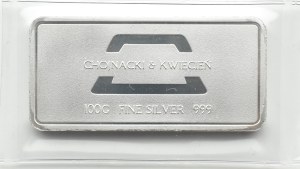 III RP, Chojnacki& April, silver bar 100 grams, foiled (2)