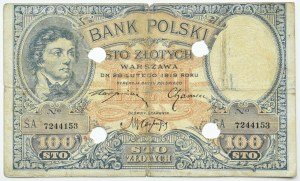 II RP, T. Kosciuszko 100 zloty 1919, London, series A, FOURTH PERFORMANCE
