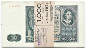 General Government, 50 zloty 1941, series C, BANK PACKAGE, BEAUTIFUL