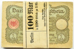 Germany, Weimar Republic, 1 mark 1920 series 550, BANK PACKAGE