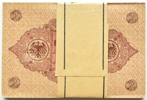 Germany, Weimar Republic, 2 marks 1920 series 55, BANK PACKAGE