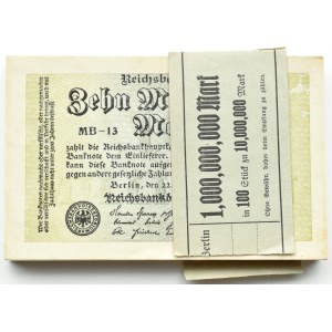 Niemcy, Republika Weimarska, 10 000 000 marek 1923 seria MB-13, PACZKA BANKOWA