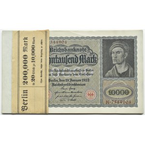 Germany, Weimar Republic, 10000 marks 1922, series K, BANK PACKAGE, RARE