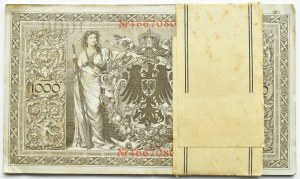 Germany, Empire, 1000 marks 1910, series N, BANK PACKAGE