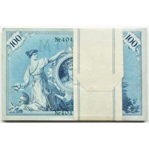 Niemcy, Cesarstwo, 100 marek 1908, seria L, PACZKA BANKOWA