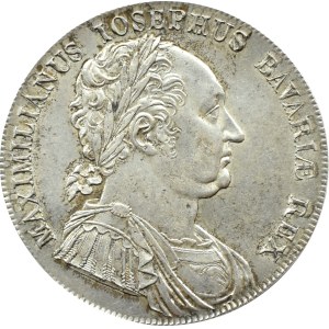 Niemcy, Bawaria, Maksymilian Józef, talar 1818, Monachium, Konstytucja, BARDZO ŁADNY
