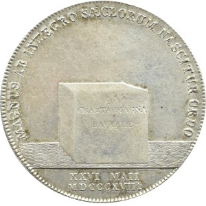 Niemcy, Bawaria, Maksymilian Józef, talar 1818, Monachium, Konstytucja, BARDZO ŁADNY