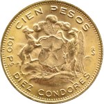 Chili, 100 pesos 1970, Santiago, UNC