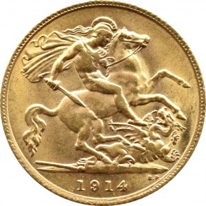 Great Britain, George VI, 1/2 sovereign 1914, London