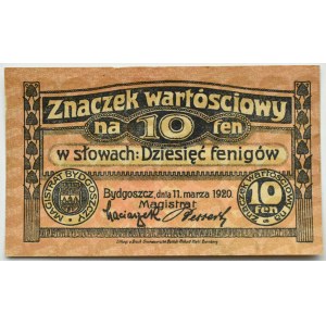 Bromberg/Bydgoszcz, znaczek wartościowy 10 fenigów 1920, UNC