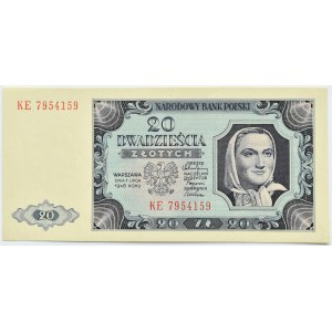 RP, 20 złotych 1948, seria KE, UNC