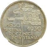II RP, Banner, 5 gold 1930, Warsaw, NGC MS63 - OKAZOWY