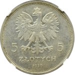 II RP, Banner, 5 gold 1930, Warsaw, NGC MS63 - OKAZOWY
