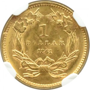 USA, $1 1861, Philadelphia, NGC MS64 - RARE