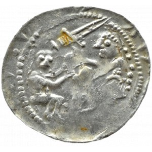 Wladyslaw II the Exile (1138-1146), denarius - Eagle and Hare, FLOWER AND SNAKE OF BULLS, Cracow, Poland.