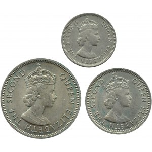 Malaje i Borneo, Elżbieta II, lot trzech monet 1953-1961