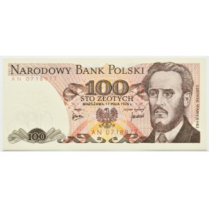 PRL, L. Waryński, 100 zlotých 1976, séria AN, UNC
