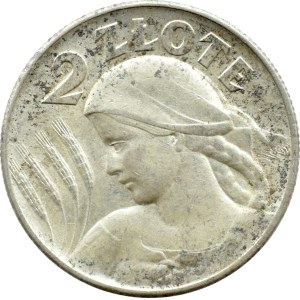 II RP, Kłosy, 2 złote 1925, Londyn, PIĘKNE!