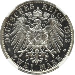 Germania, Prussia, Guglielmo II in uniforme, 2 marchi 1913 A, Berlino, NGC PF64