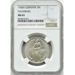 Weimar Republic, Naumburg, 3 marks 1928 A, Berlin, NGC MS65