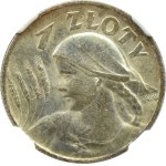 II RP, Kłosy, 1 złoty 1925, Londyn, NGC MS62