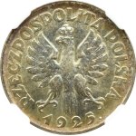 II RP, Kłosy, 1 złoty 1925, Londyn, NGC MS62