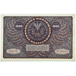 II RP, 1000 marks 1919, 1st series CK - type 7, BEAUTIFUL!