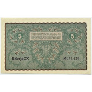 II RP, 5 marks 1919, 2nd series CX, UNC