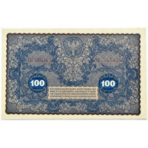 Second Republic, 100 marks 1919, 2nd series D, UNC