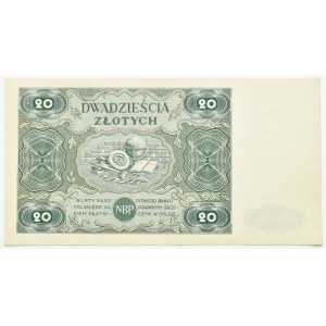 RP, 20 zloty 1947, series A, Warsaw, BEAUTIFUL