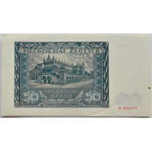 General Government, 50 zloty 1941, series D, Kraków