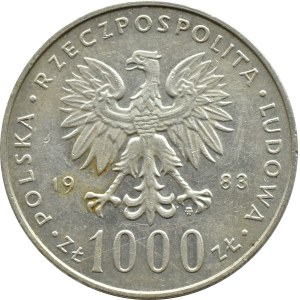 People's Republic of Poland, John Paul II, 1000 zloty 1983, Warsaw