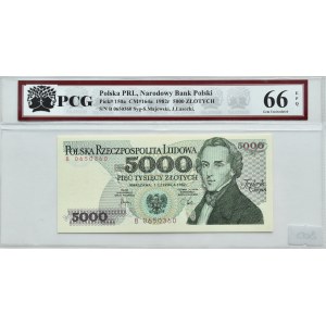 People's Republic of Poland, F. Chopin, 5000 gold 1982, series B, PCG 66 EPQ