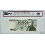 People's Republic of Poland, F. Chopin, 5000 gold 1982, series B, PCG 66 EPQ