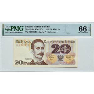 People's Republic of Poland, R. Traugutt, 20 gold 1982, series C, PMG 66 EPQ