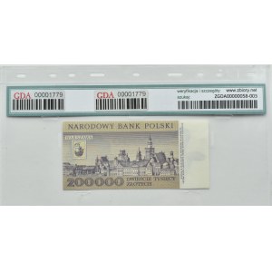 People's Republic of Poland, Warsaw, 200,000 zloty 1989, series A, GDA 67 EPQ