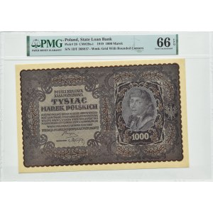 II RP, 1000 marchi 1919, 1a serie DT - tipo 7, PMG 66 EPQ