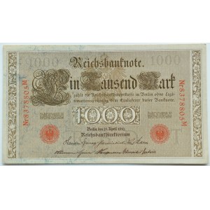 Germany, Empire, 1000 marks 1910, M series