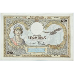 Jugosławia, 1000 dinarów 1931, seria H.0623, UNC