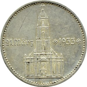 Germany, Third Reich, 2 Marks 1934 A, Berlin, CHURCH WITH DATE