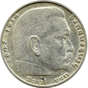 Germany, Third Reich, Hindenburg, 2 marks 1939 E, Muldenhütten, VERY RARE
