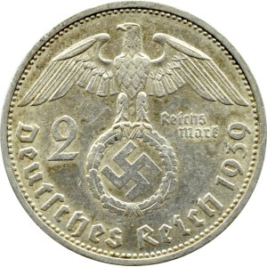 Germany, Third Reich, Hindenburg, 2 marks 1939 E, Muldenhütten, VERY RARE