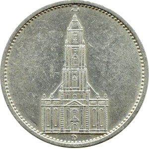 Germany, Third Reich, Church, 5 marks 1934 D, Munich