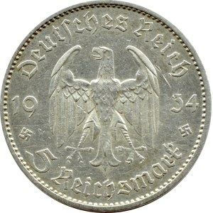 Deutschland, Drittes Reich, Kirche, 5 Mark 1934 A, Berlin